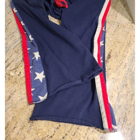 Tommy Girl Jean's Women Sz M Sweatpants Red White Blue Flag Leg Bootcut July 4th - Picture 14 of 14